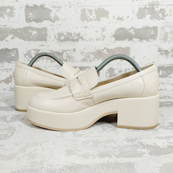 NEW Dolce Vita Yanni Platform Penny Ivory Leather Loafer i240 - Picture 4 of 12